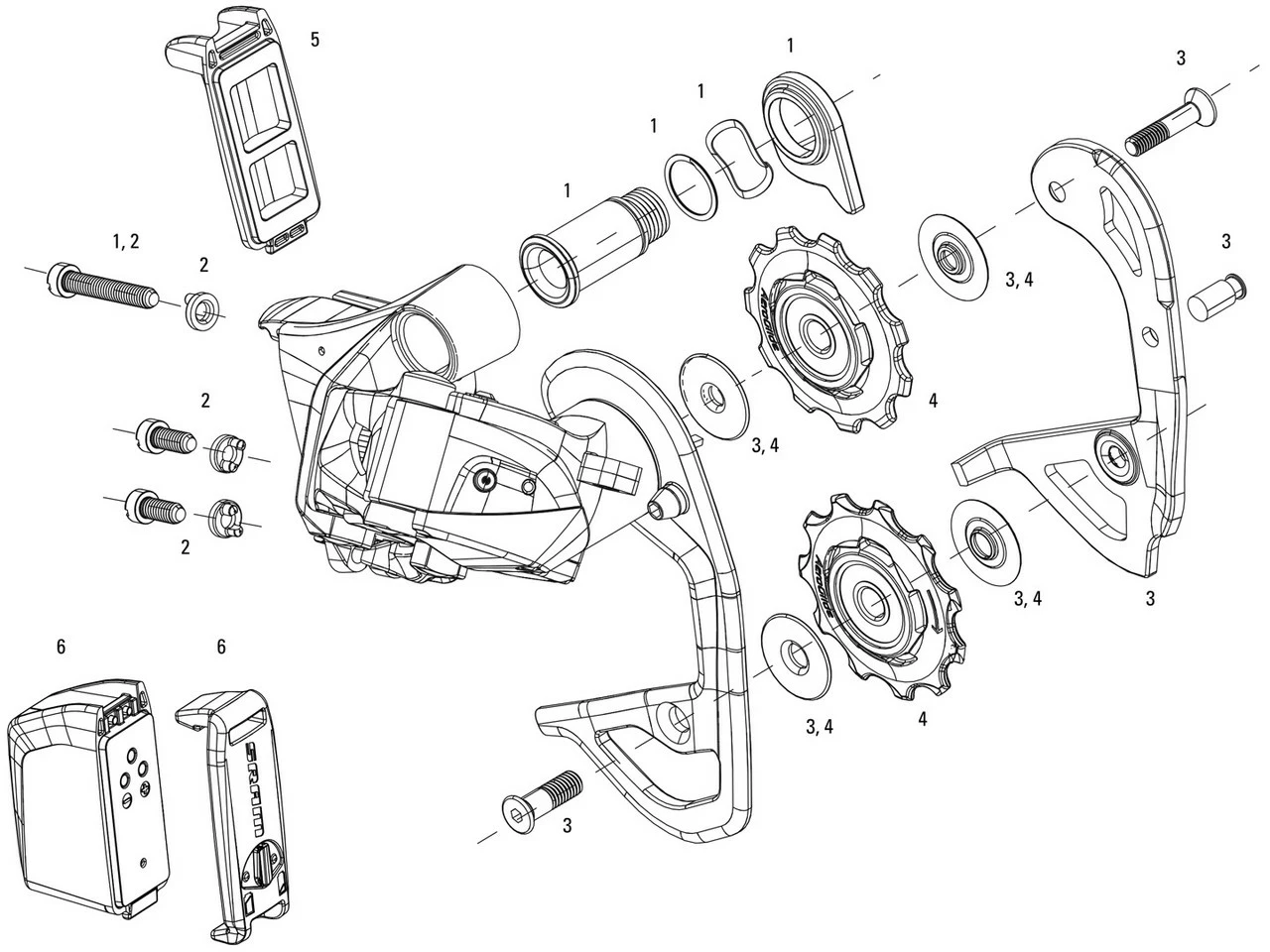 SRAM Ersatzteile Red ETap® Schaltwerk 3 SRAM Ersatzteile Red ETap® Schaltwerk