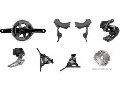 SRAM Rival ETap AXS HRD FM Powermeter Gruppe 2x12-fach 33-46 -Fahrrad Stromkreis Verkäufe 384661